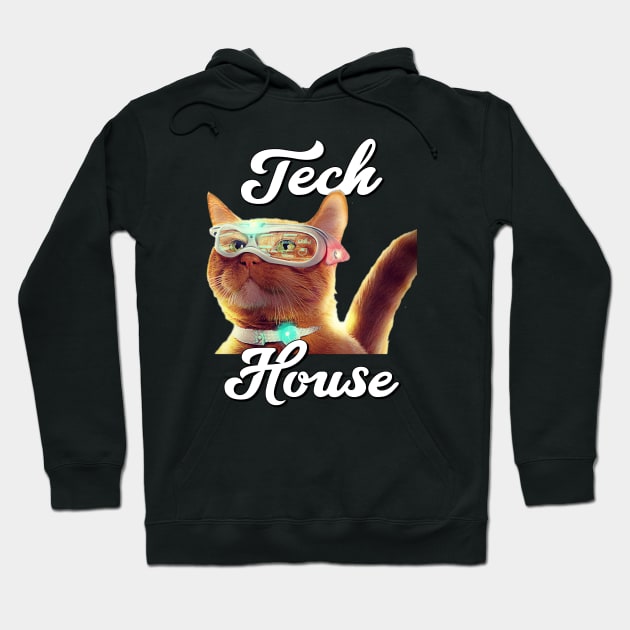 TECH HOUSE  - Future Cat Hoodie by DISCOTHREADZ 